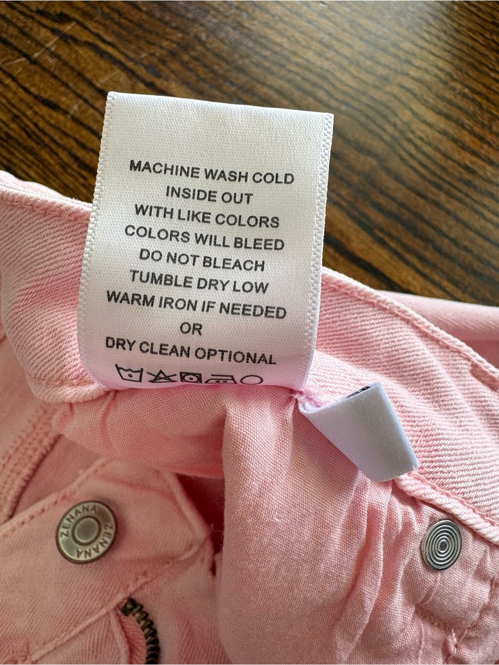 Zenana Wide Leg Raw Hem Dusty Pink Jeans Large Girly High Waist Measures 30x29 - Picture 10 of 14